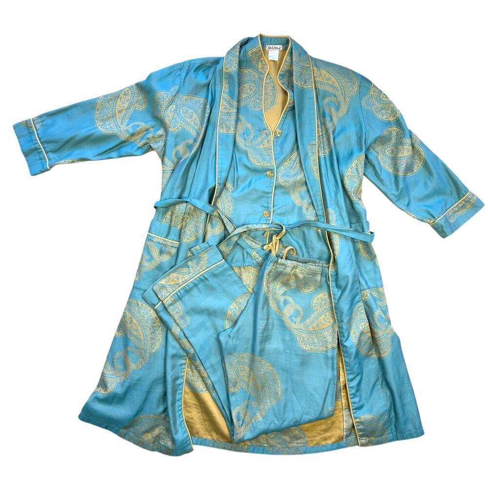 BedHead y2k Vintage Kimono Inspired Robe + Two Piece Pajama Set Small / Medium - Picture 10 of 15